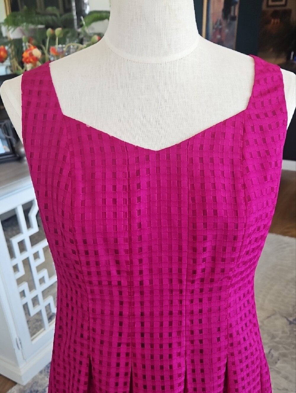 Ivanka Trump Fuchsia Sleeveless Midi Fit-and-Flare Dress